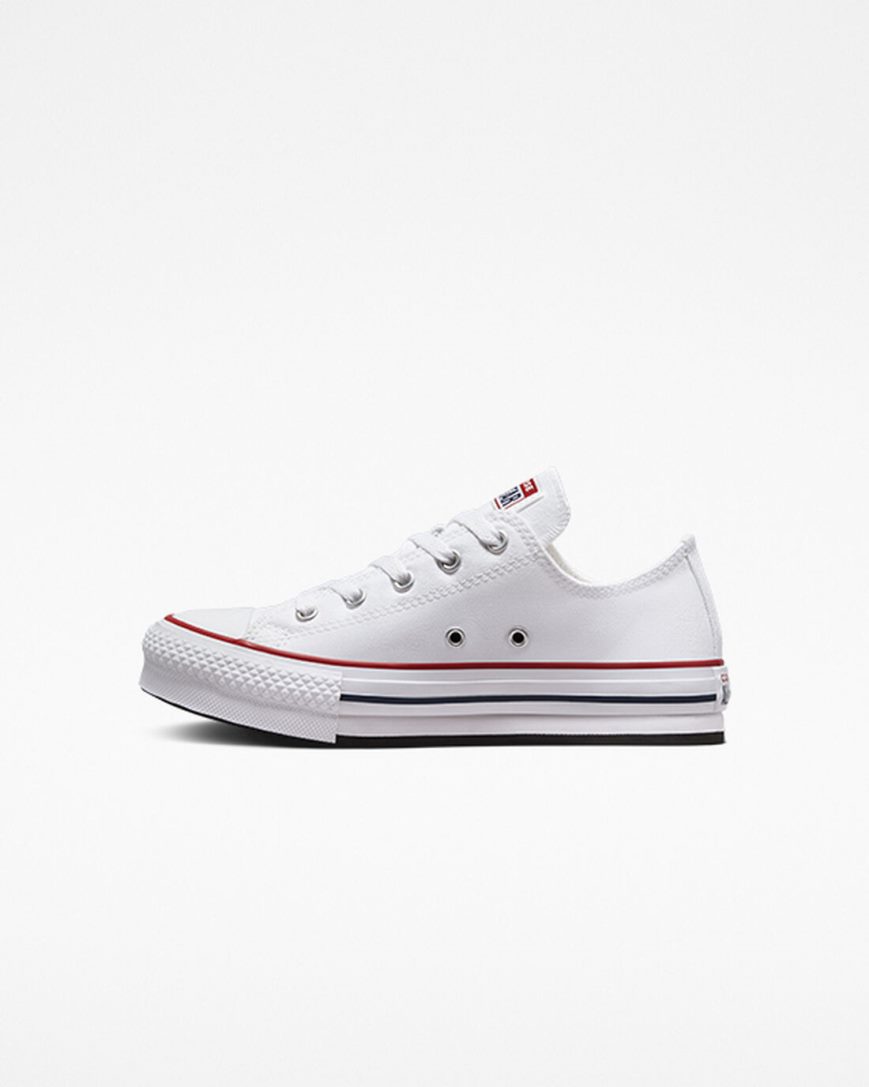 Sapatos Plataforma Converse Chuck Taylor All Star Lift Cano Baixo Menina Branco Vermelhas Escuro Azul Marinho | PT Z0P0738